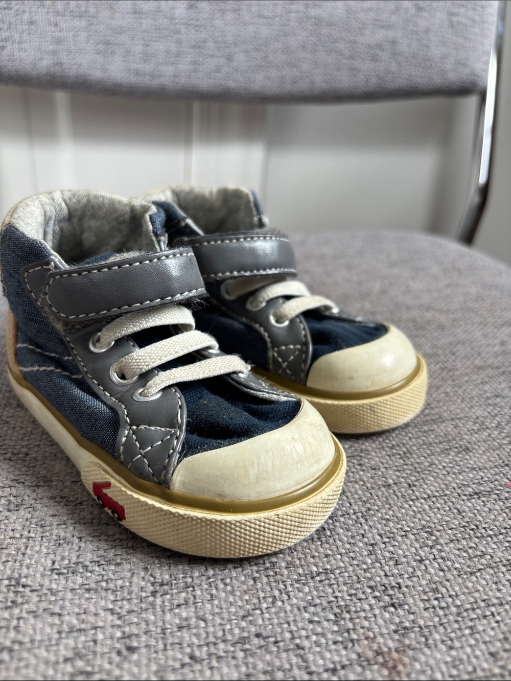 See Kai Run Navy and Gray Kids High-Top Sneakers